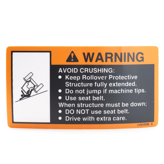 John Deere Decal - Rollover Warning - LVU10709